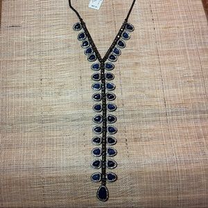 NWT Lucky Brand Necklace with Semi Precious Accents - Blue  stones, rhinestones